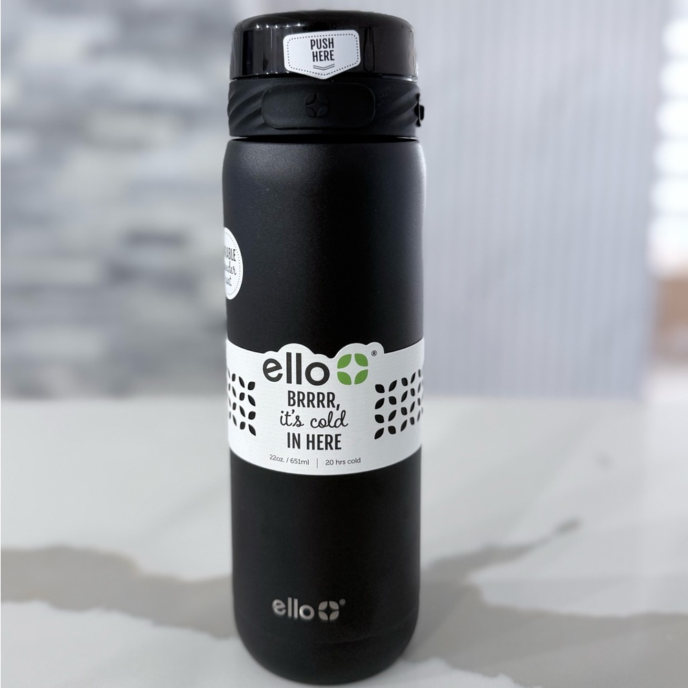 Ello Black Insulated Bottle